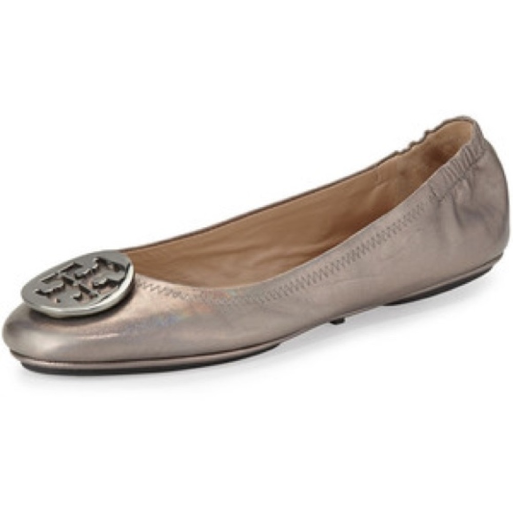 Tory Burch 'Minnie' Travel Ballet Flat - Gunmetal